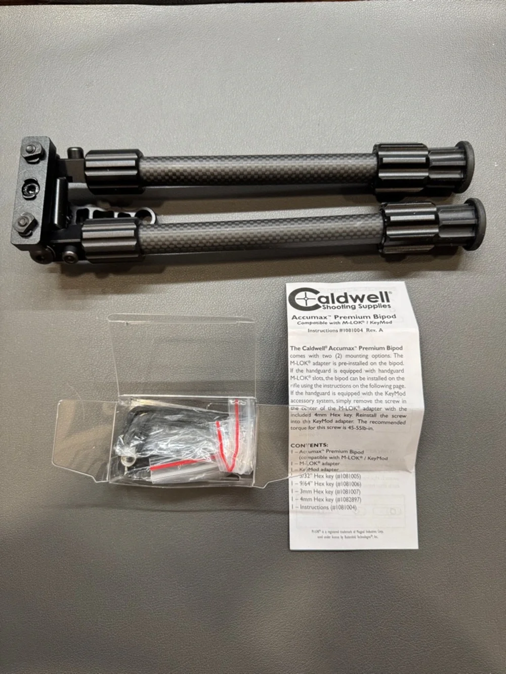 Caldwell Accumax Premium Carbon Fiber Bipod 9